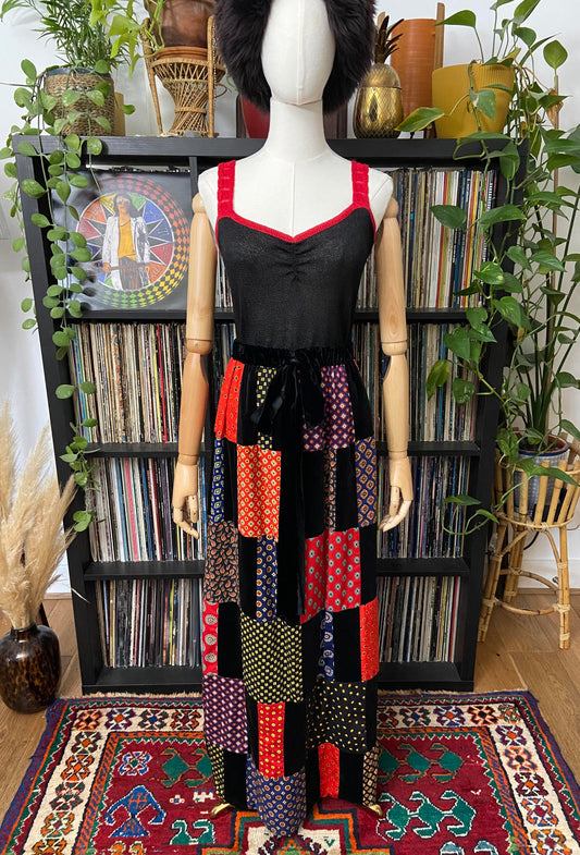 Vintage 1970s Mr Hank Patchwork Maxi Skirt