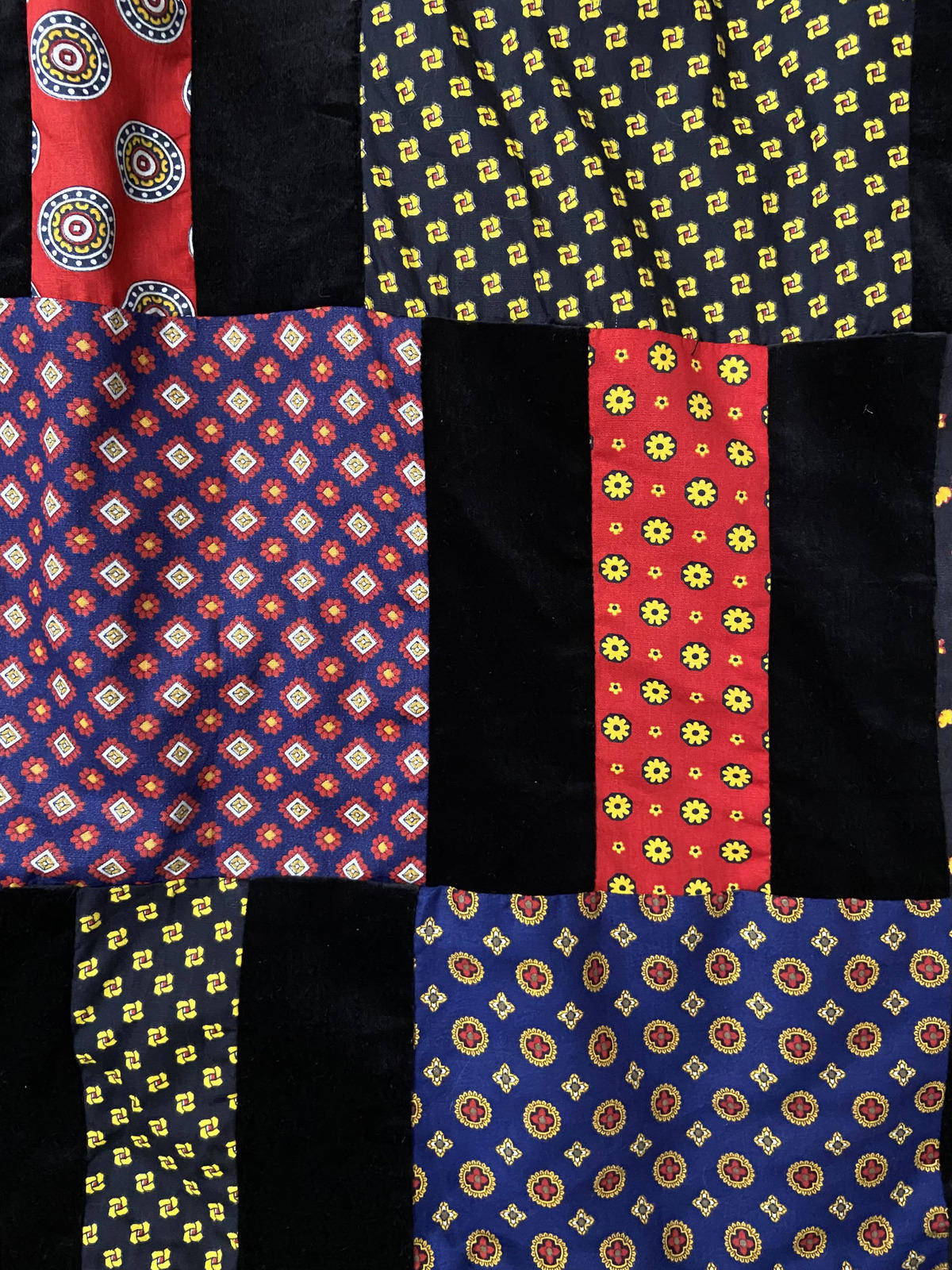 Vintage 1970s Mr Hank Velvet Patchwork Maxi Skirt