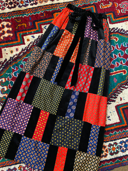 Vintage 1970s Mr Hank Patchwork Maxi Skirt