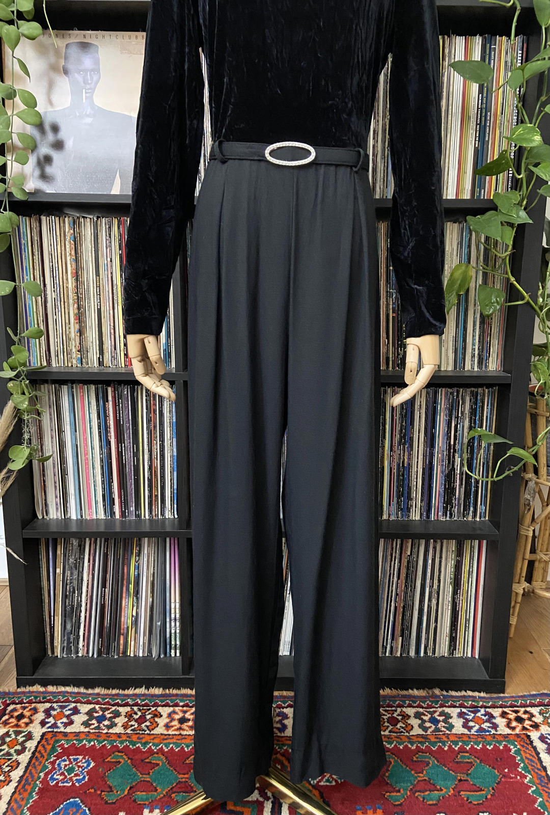 Vintage 1980s Black Velvet Jumpsuit