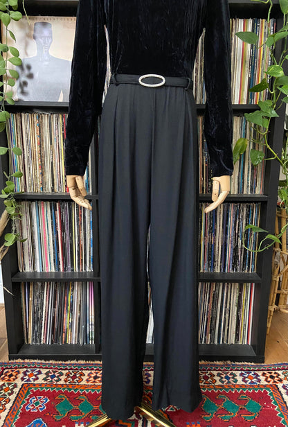 Vintage 1980s Black Velvet Jumpsuit