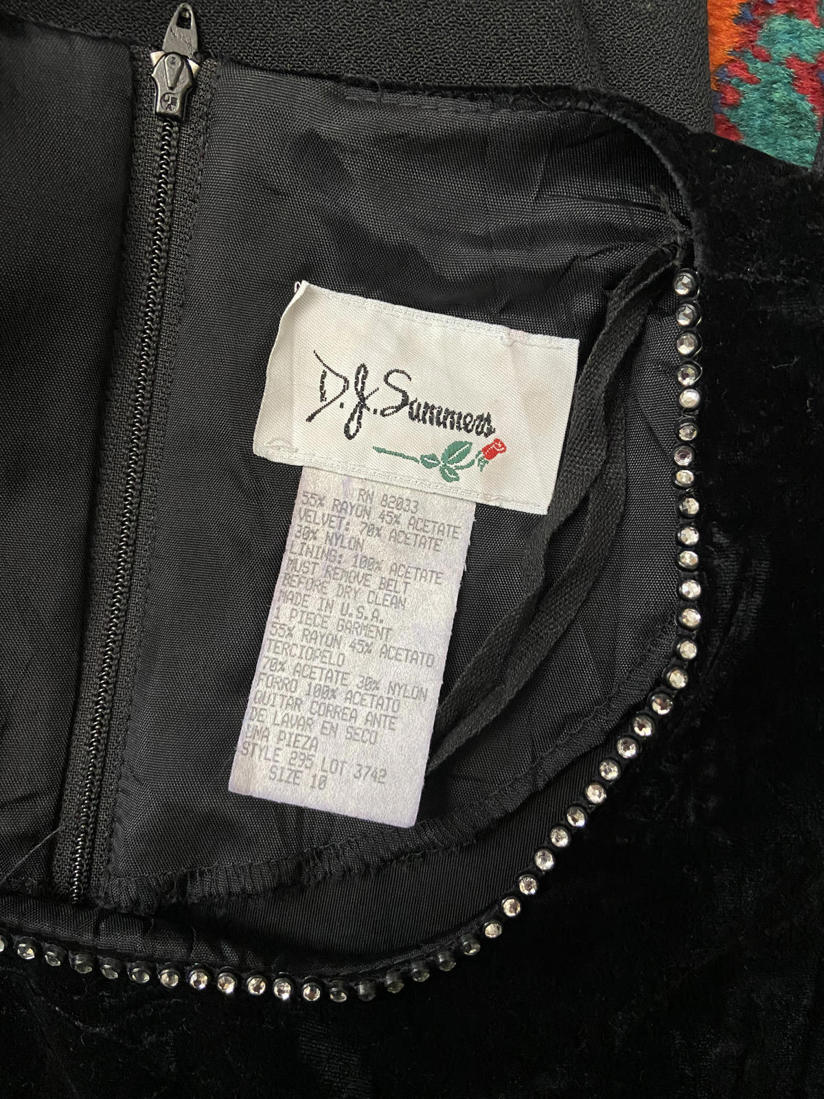 Vintage 1980s Black Velvet Jumpsuit
