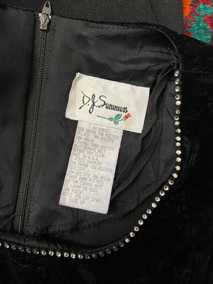Vintage 1980s Black Velvet Jumpsuit