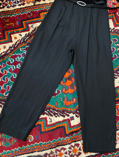 Vintage 1980s Black Velvet Jumpsuit