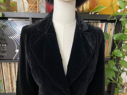 Vintage 1970s Black Velvet Blazer