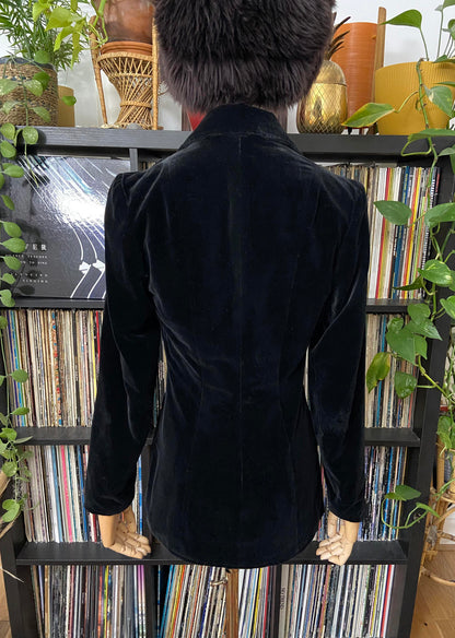 Vintage 1970s Black Velvet Blazer