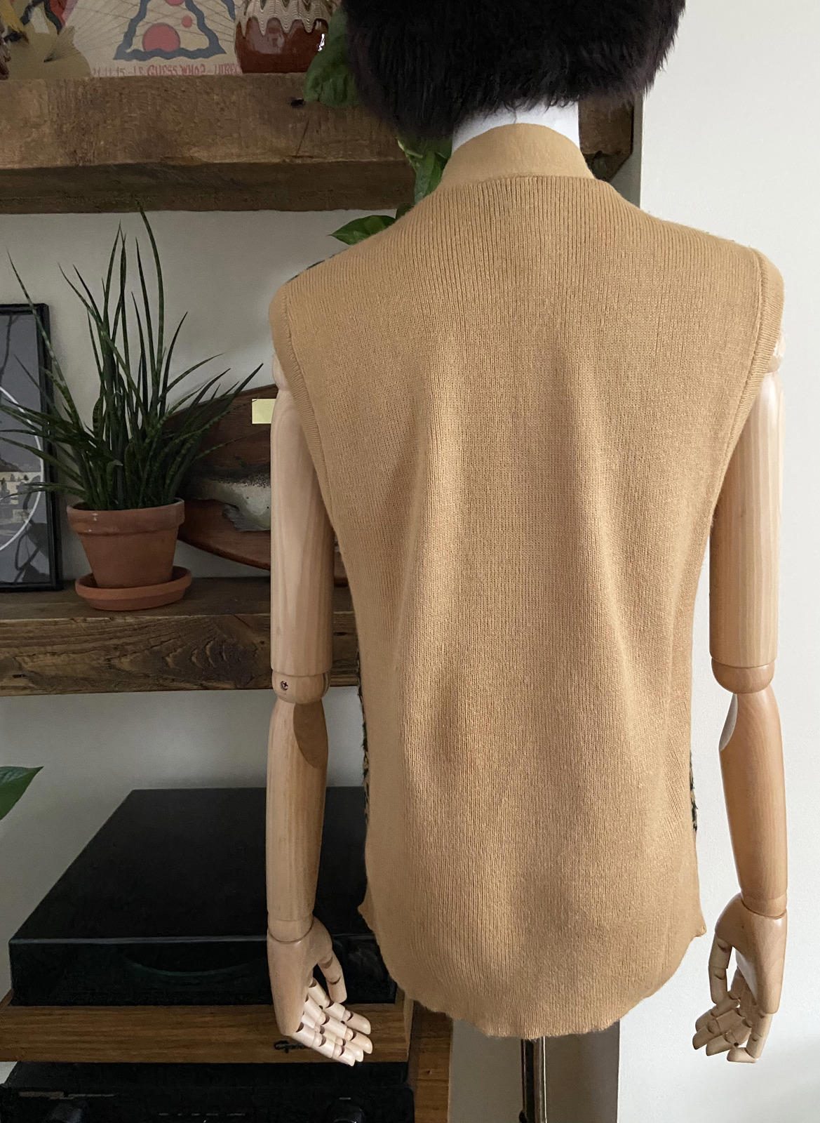 Vintage 1960s Beige Green Tank Top