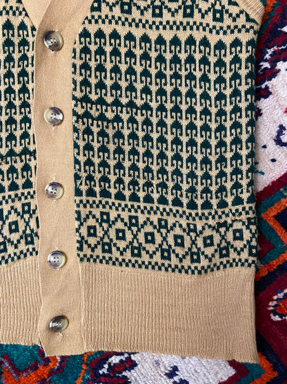 Vintage 1960s Beige Green Tank Top