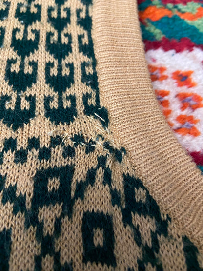 Vintage 1960s Beige Green Tank Top