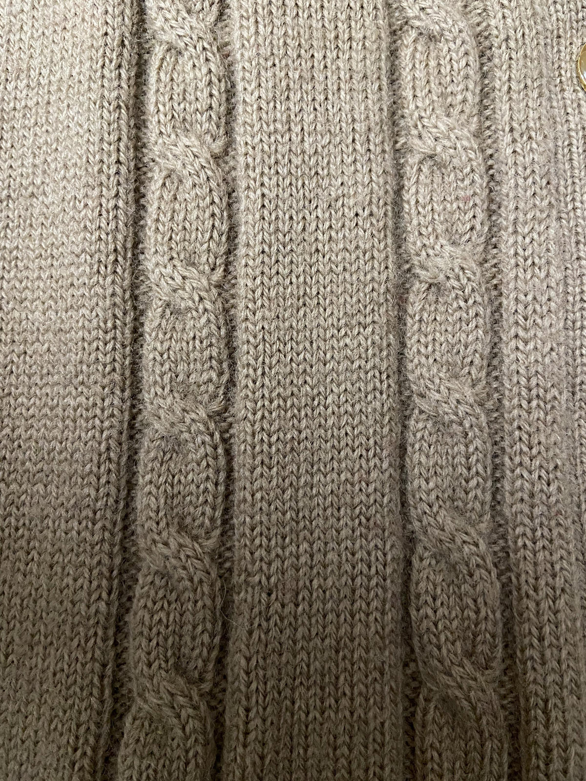 Vintage 1980s Beige Cable Knit Cardigan