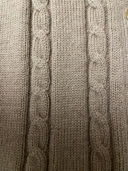 Vintage 1980s Beige Cable Knit Cardigan