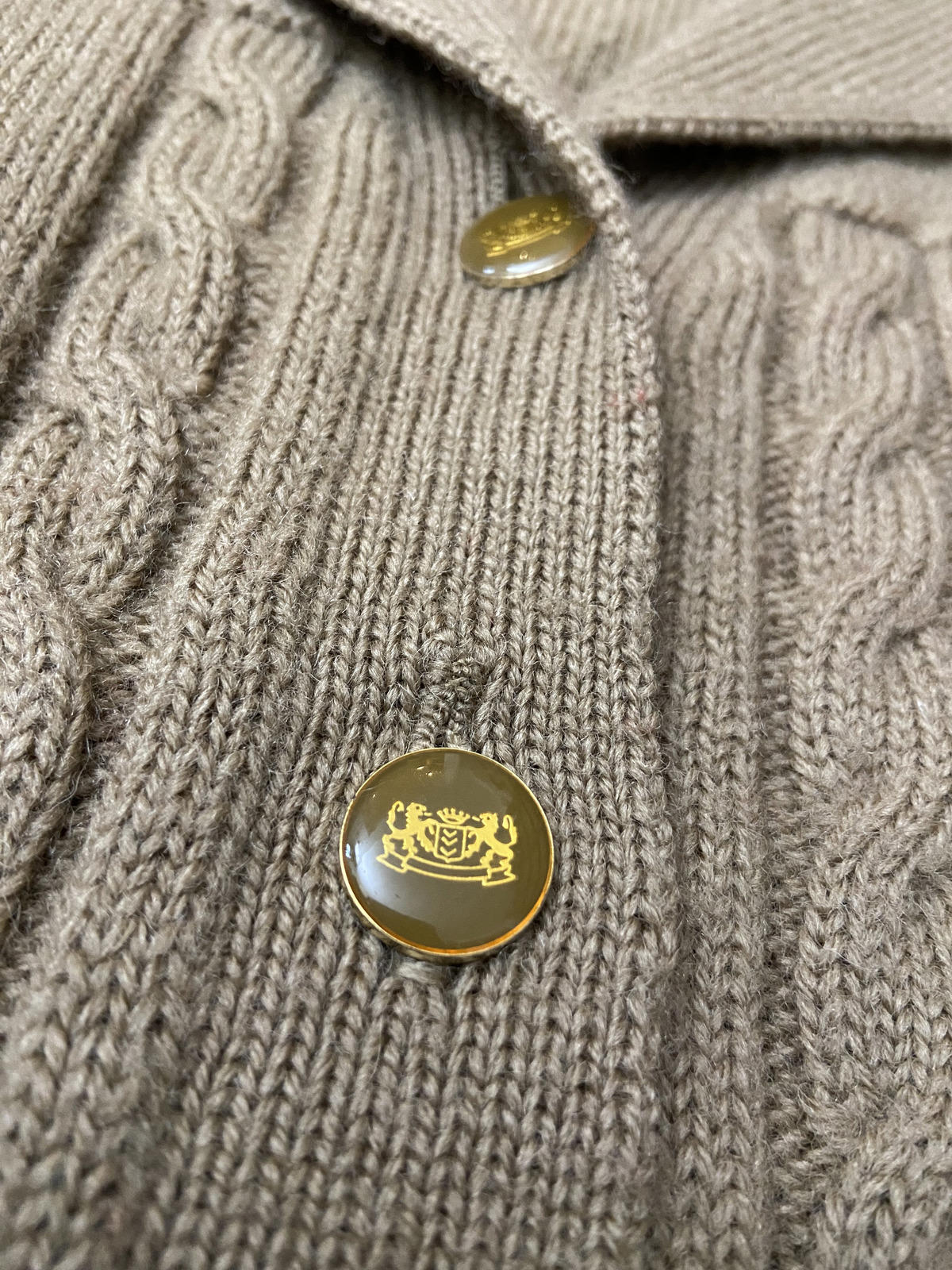 Vintage 1980s Beige Cable Knit Cardigan