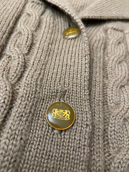 Vintage 1980s Beige Cable Knit Cardigan