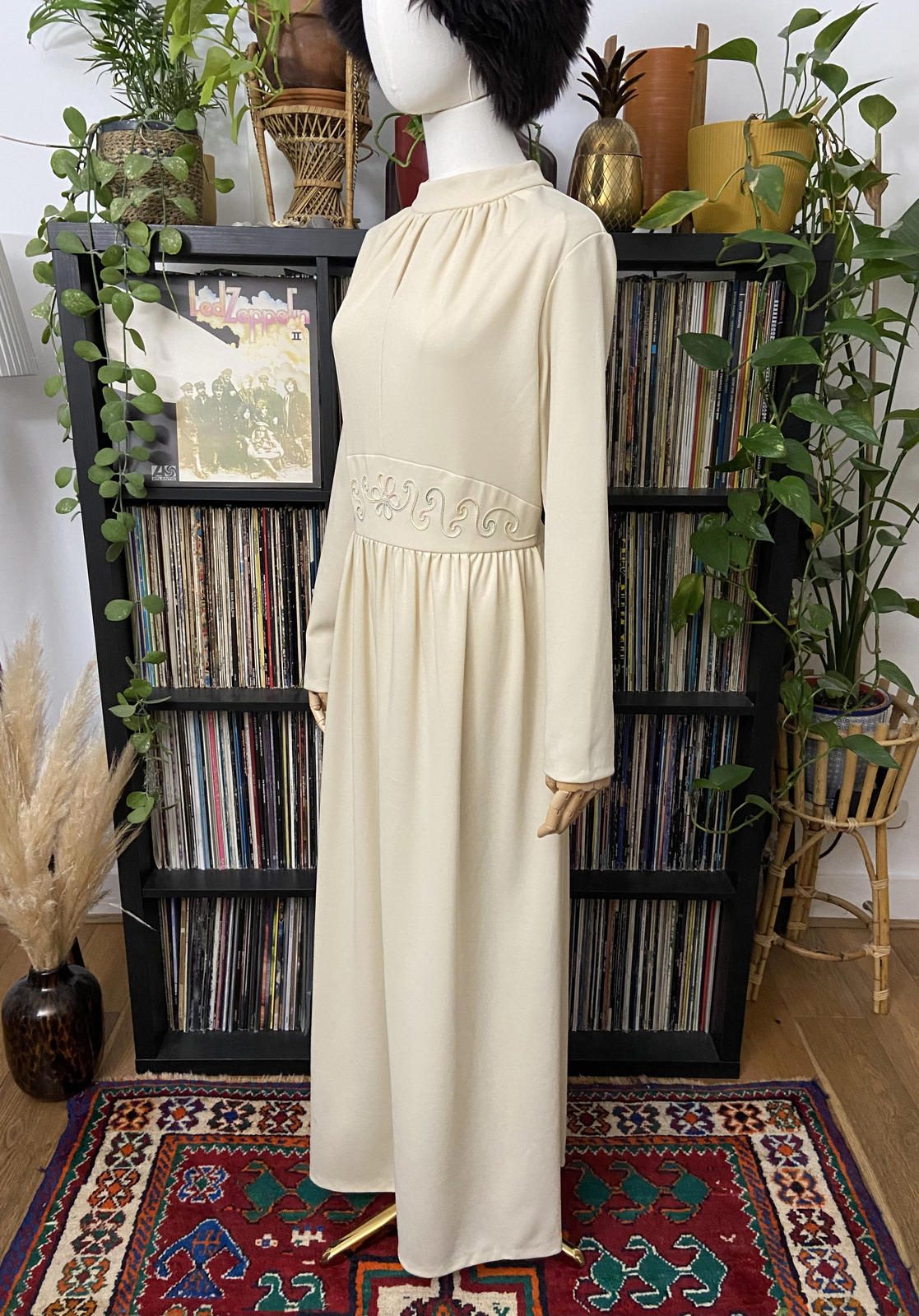 Vintage 1970s Beige Maxi Dress