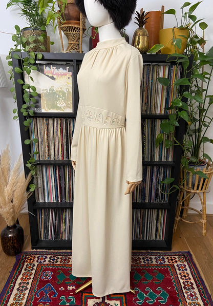 Vintage 1970s Beige Maxi Dress
