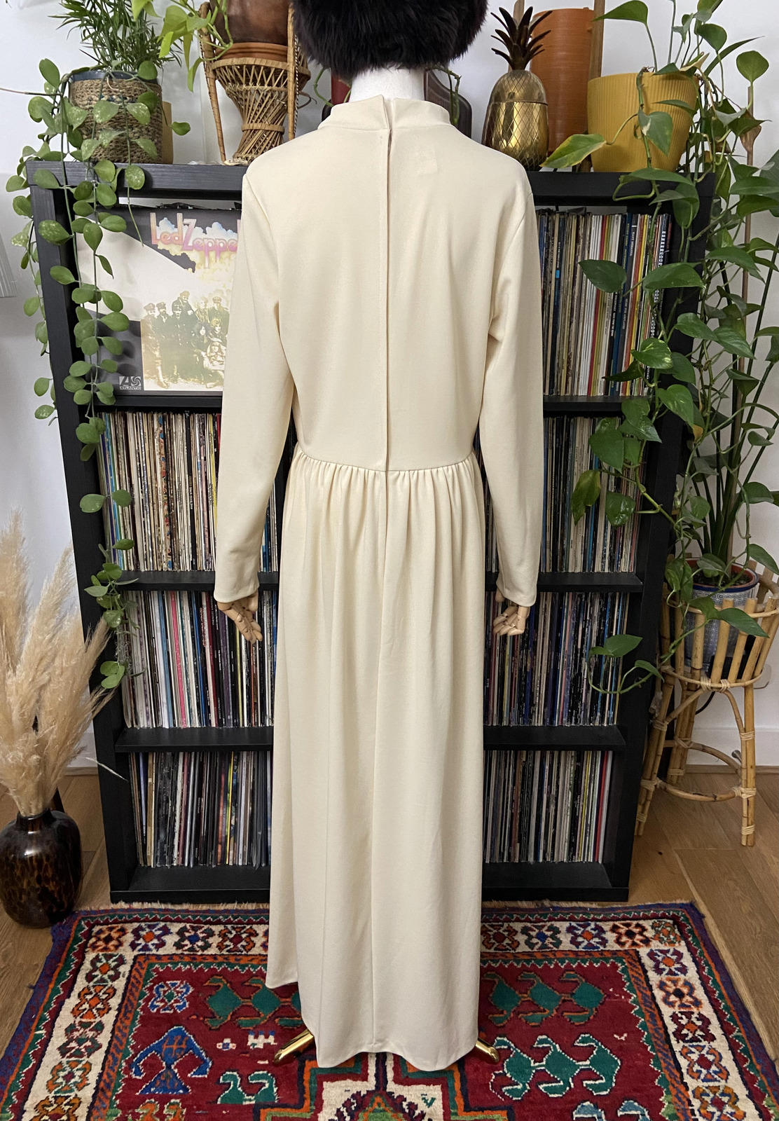 Vintage 1970s Beige Maxi Dress