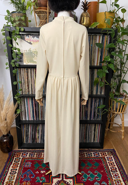 Vintage 1970s Beige Maxi Dress