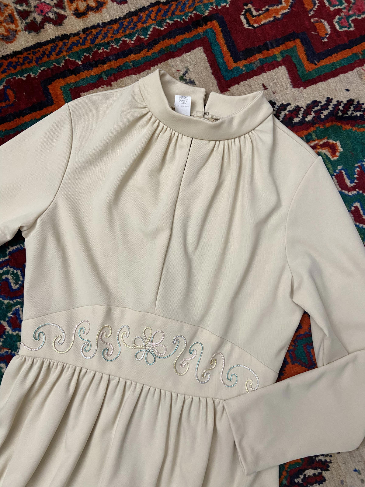 Vintage 1970s Beige Maxi Dress