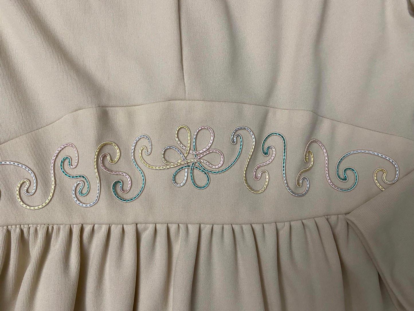 Vintage 1970s Beige Maxi Dress