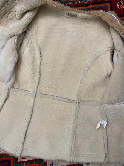 Vintage 1970s Suede Embroidered Trim Vest