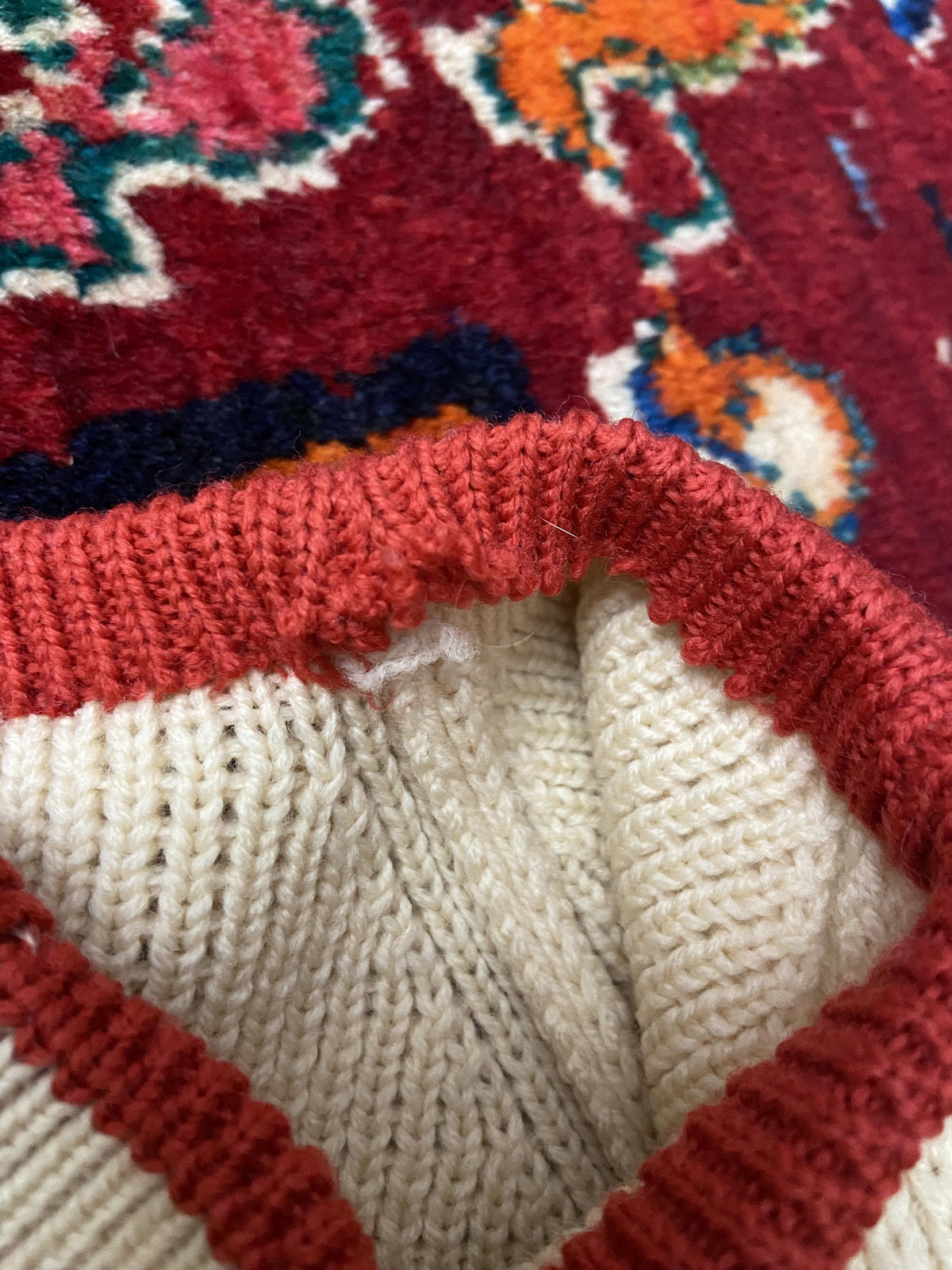 Vintage Red Cream Fair Isle Jumper
