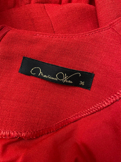 Vintage Style Red Black Embroidered Maxi Dress
