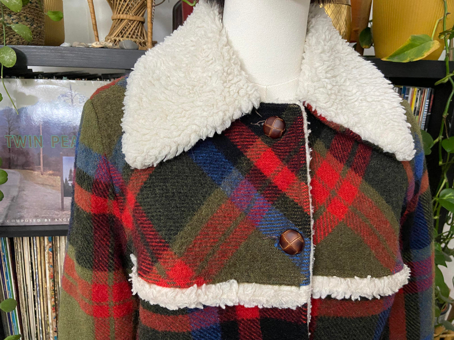 Vintage 1970s Checked Sherpa Lumber Jacket