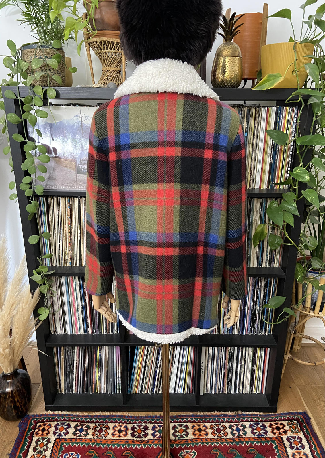 Vintage 1970s Checked Sherpa Lumber Jacket