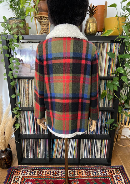 Vintage 1970s Checked Sherpa Lumber Jacket