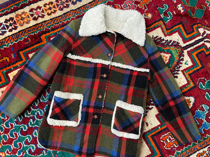 Vintage 1970s Checked Sherpa Lumber Jacket