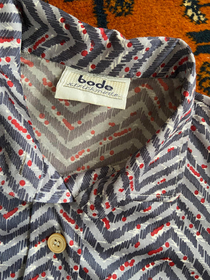 Vintage 1970s Grey Zig Zag Jersey Shirt