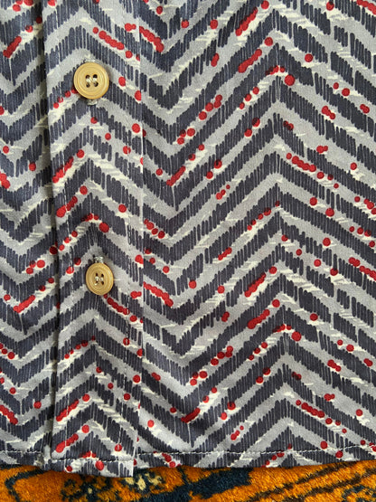 Vintage 1970s Grey Zig Zag Jersey Shirt