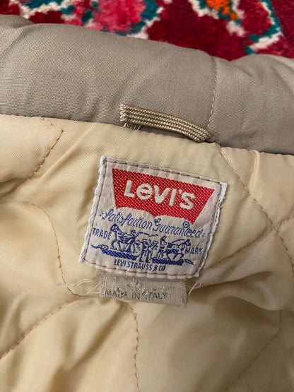 Vintage 1970s Levi's White Tab Quilted Jacket With Removable Sleeves