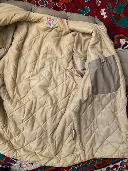 Vintage 1970s Levi's White Tab Quilted Jacket With Removable Sleeves