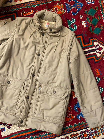 Vintage 1970s Levi's White Tab Quilted Jacket With Removable Sleeves