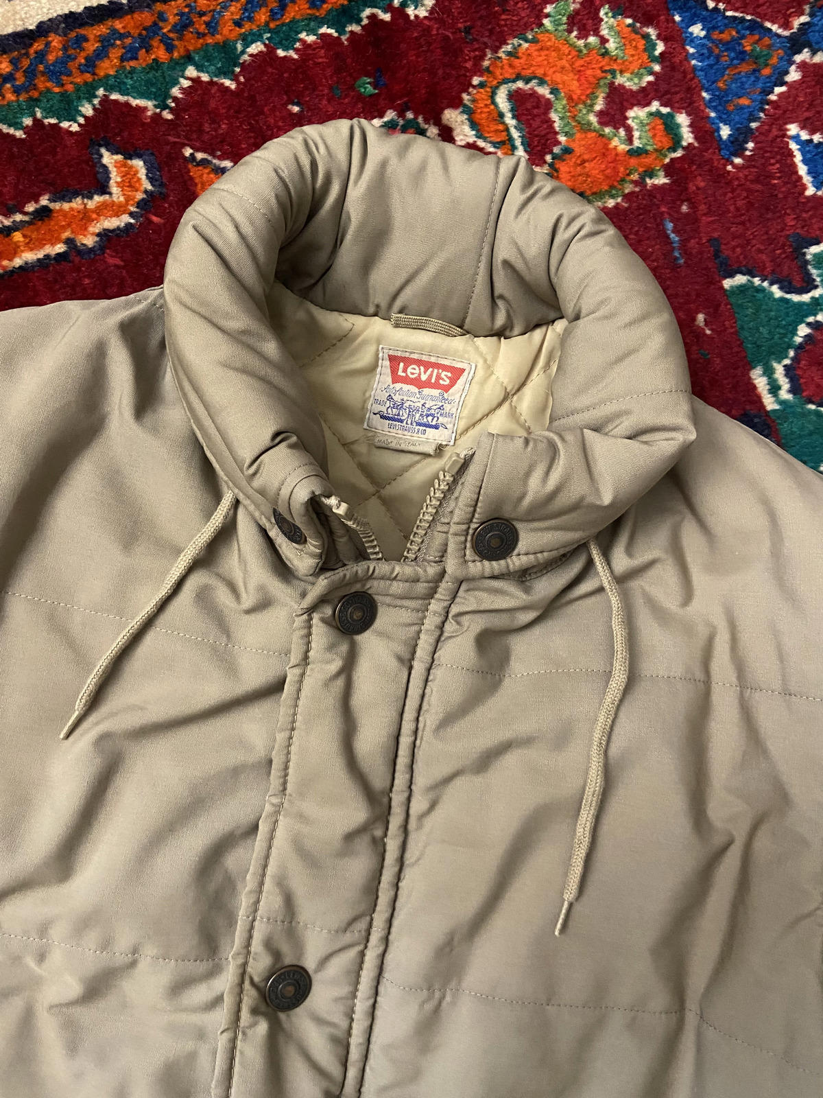 Vintage 1970s Levi's White Tab Quilted Jacket With Removable Sleeves