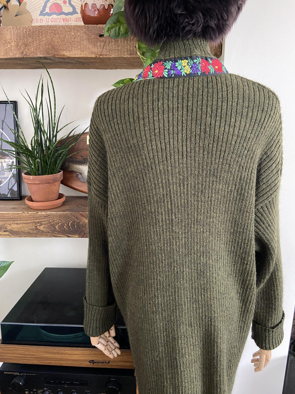 Vintage Dolce & Gabbana Olive Embroidered Trim Cardigan