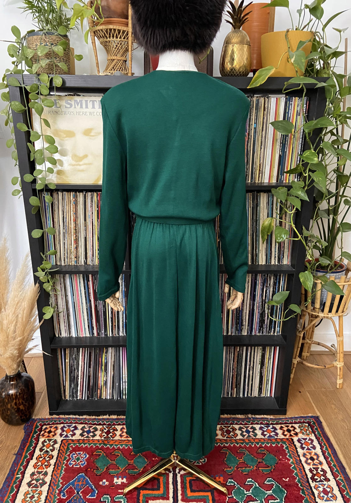 Vintage 1980s Green Belted Dress