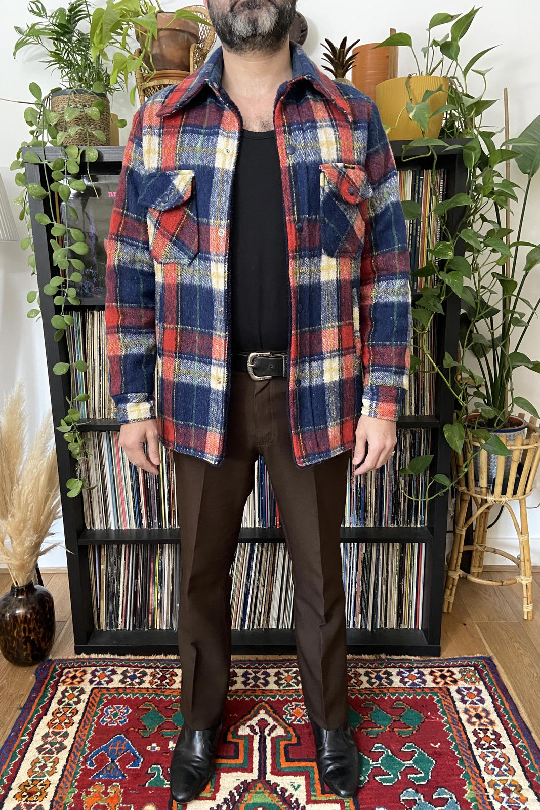 Vintage 1970s Wrangler Fleece Lined Plaid Jacket