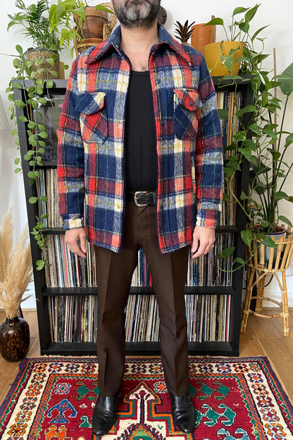 Vintage 1970s Wrangler Fleece Lined Plaid Jacket