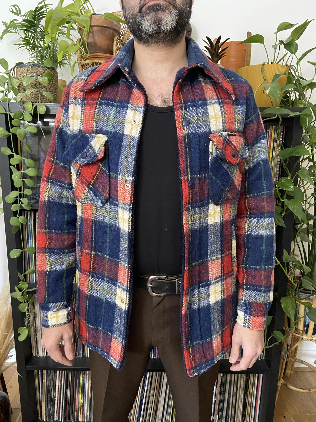 Vintage 1970s Wrangler Fleece Lined Plaid Jacket