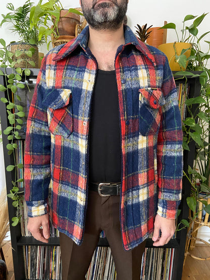 Vintage 1970s Wrangler Fleece Lined Plaid Jacket