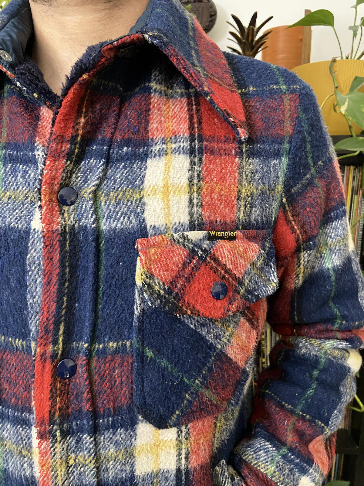 Vintage 1970s Wrangler Fleece Lined Plaid Jacket