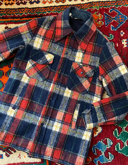 Vintage 1970s Wrangler Fleece Lined Plaid Jacket