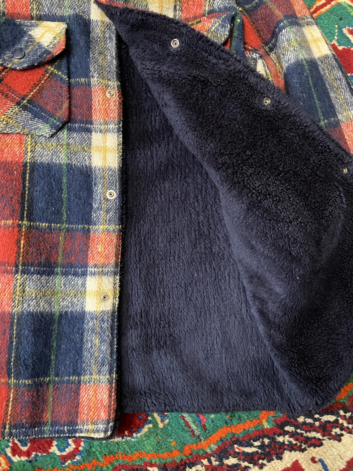 Vintage 1970s Wrangler Fleece Lined Plaid Jacket