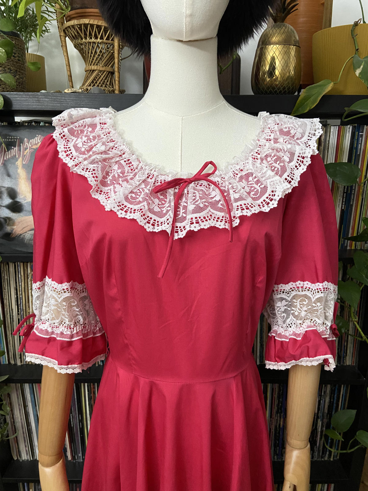 Vintage 1970s Fuschia Pink Square Dance Dress