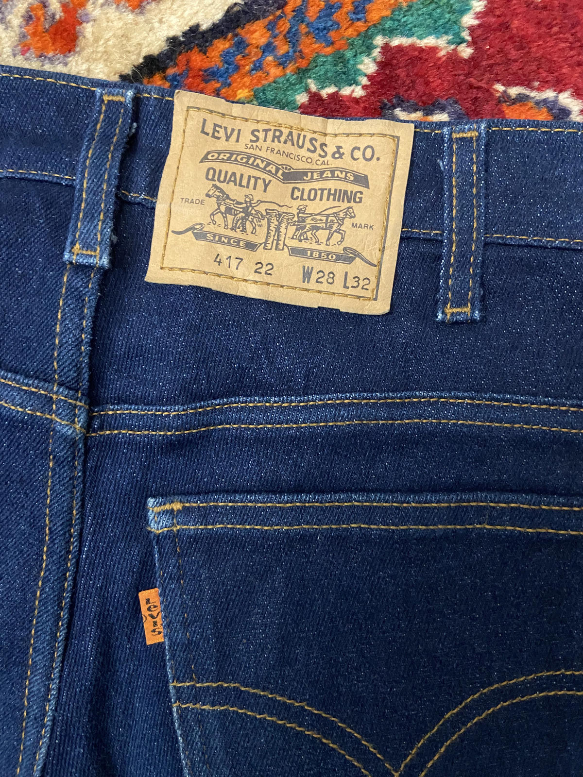 Vintage Levis 417 Orange Tab Bootcut Jeans W29