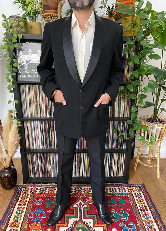 Vintage 1960s Alexandre Black Men's Formal Jacket