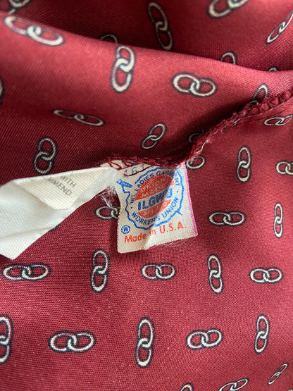 Vintage 1970s Burgundy Bib Blouse