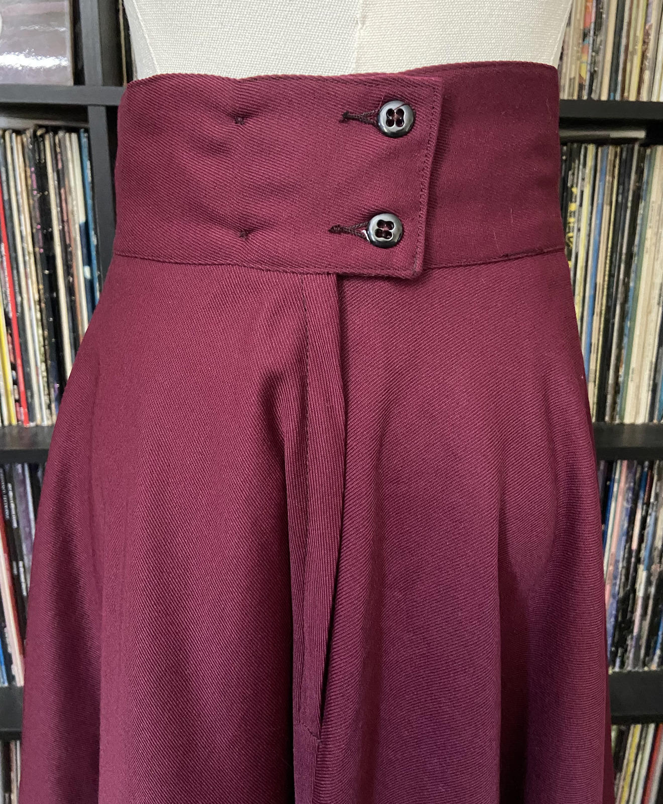 Vintage Burgundy Marching Band Swing Skirt